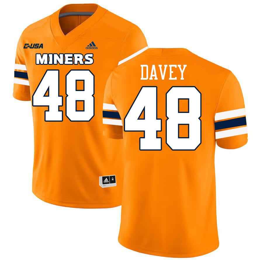 #48 Micah Davey UTEP Jersey,UTEP Miners College Football Jersey,Uniforms-Orange